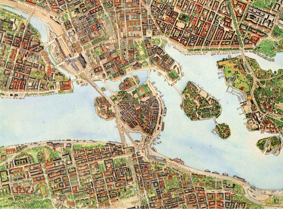Karta över Stockholm (detalj)